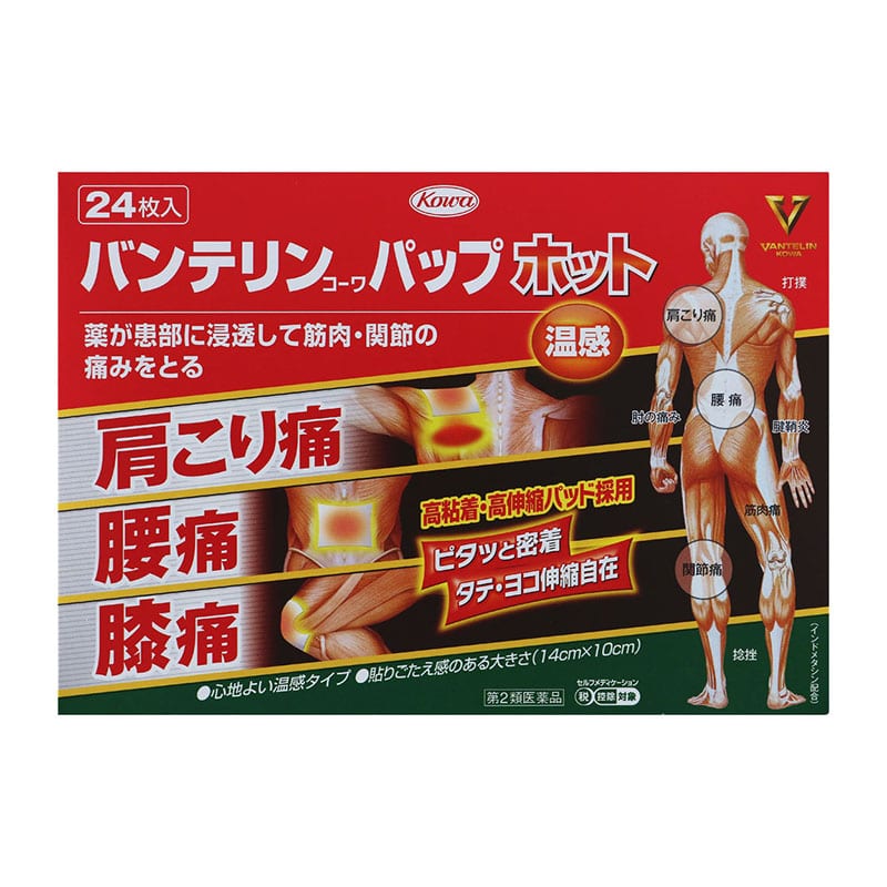 【第2類医薬品】 興和 バンテリンコーワ パップホット 24枚 【セルフメディケーション税制対象商品】